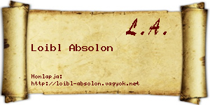 Loibl Absolon névjegykártya
